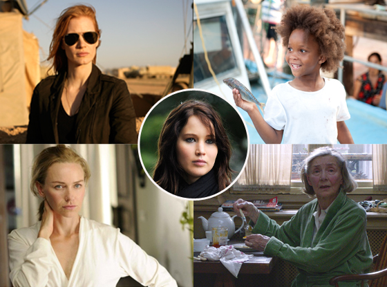 Naomi Watts, Jessica Chastain, Emmanuelle Riva, Quvenzhané Wallis, Jennifer Lawrence Naomi Watts, Jessica Chastain, Emmanuelle Riva, Quvenzhané Wallis, Jennifer Lawrence